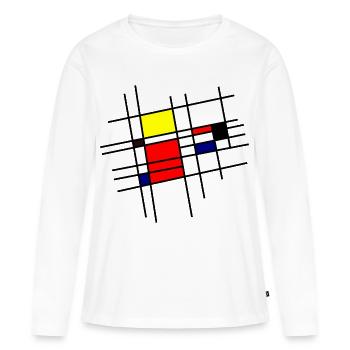 Mondrian inspiration - Women's Premium Organic Long Sleeve Shirt - white - Front - Julia (174cm)