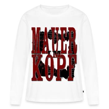 MAUER IM KOPF - Frauen Premium Bio Langarmshirt - Weiß - Vorne - Julia (174cm)