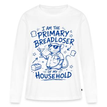 Rat Humour Primary Breadloser Bleu - T-shirt manches longues Premium bio Femme - blanc - Devant - Julia (174cm)