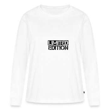 Limited Edition Einzigartig Besonders - Frauen Premium Bio Langarmshirt - Weiß - Vorne - Julia (174cm)