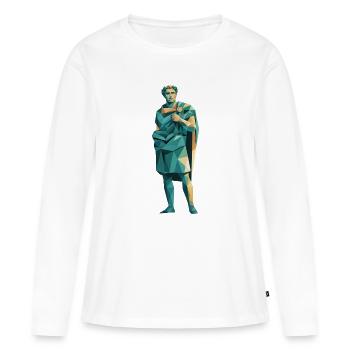 Caesar - Cooles Geschichtslogo - Frauen Premium Bio Langarmshirt - Weiß - Vorne - Julia (174cm)
