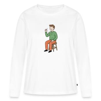 Crazy Sewing with Thread - Women's Premium Organic Long Sleeve Shirt - white - Front - Julia (174cm)