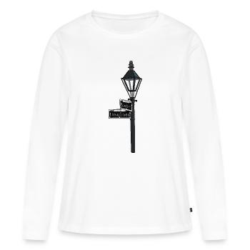 Rue Bourbon, La Nouvelle-Orléans, Louisiane - T-shirt manches longues Premium bio Femme - blanc - Devant - Julia (174cm)