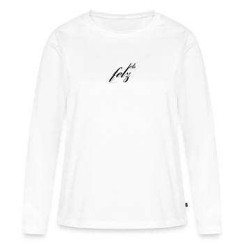 lets fetz - Geschenkidee - Frauen Premium Bio Langarmshirt - Weiß - Vorne - Julia (174cm)