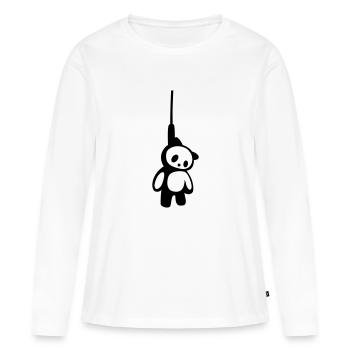 Pendu morts ours panda - T-shirt manches longues Premium bio Femme - blanc - Devant - Julia (174cm)