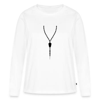 hobby pendentif dart bijoux collier tour de cou pf - T-shirt manches longues Premium bio Femme - blanc - Devant - Julia (174cm)