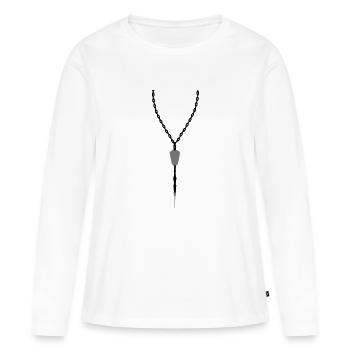pendentif dart bijoux collier tour de cou flèches d - T-shirt manches longues Premium bio Femme - blanc - Devant - Julia (174cm)