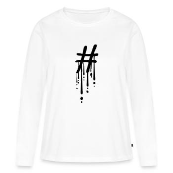 Hashtag Graffiti Drop - T-shirt manches longues Premium bio Femme - blanc - Devant - Julia (174cm)