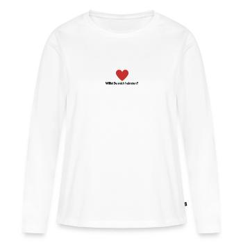 Heiratsantrag unisex - Frauen Premium Bio Langarmshirt - Weiß - Vorne - Julia (174cm)