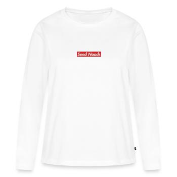 Send Noods - Women's Premium Organic Long Sleeve Shirt - white - Front - Julia (174cm)