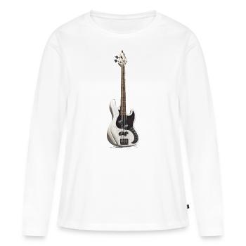 E-Bass - Frauen Premium Bio Langarmshirt - Weiß - Vorne - Julia (174cm)
