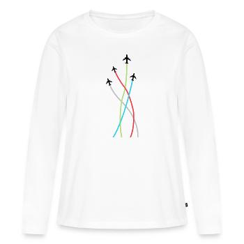 Pilote Fly Jet Avions Avions Geschen - T-shirt manches longues Premium bio Femme - blanc - Devant - Julia (174cm)