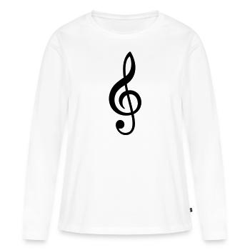 clé de sol - T-shirt manches longues Premium bio Femme - blanc - Devant - Julia (174cm)