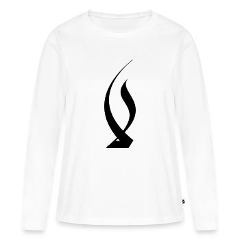 Calligraphie LamElif Islamique - T-shirt manches longues Premium bio Femme - blanc - Devant - Julia (174cm)