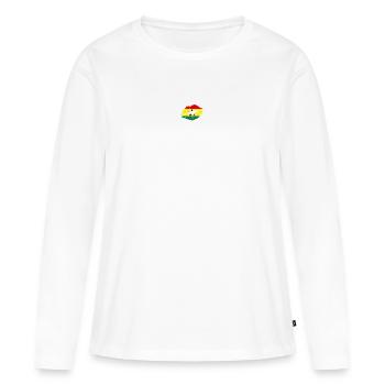 Ghana Flagge Land Einheimische Abstammung Stolz Frauen - Frauen Premium Bio Langarmshirt - Weiß - Vorne - Julia (174cm)