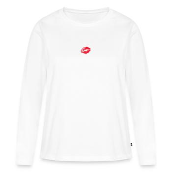 Turquie Drapeau Pays Ascendance Autochtone Fierté Turque - T-shirt manches longues Premium bio Femme - blanc - Devant - Julia (174cm)