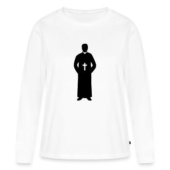 Pasteur - T-shirt manches longues Premium bio Femme - blanc - Devant - Julia (174cm)