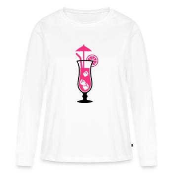 Cocktail - T-shirt manches longues Premium bio Femme - blanc - Devant - Julia (174cm)
