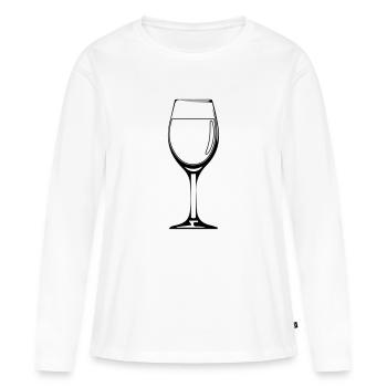 wein weinglas - Frauen Premium Bio Langarmshirt - Weiß - Vorne - Julia (174cm)