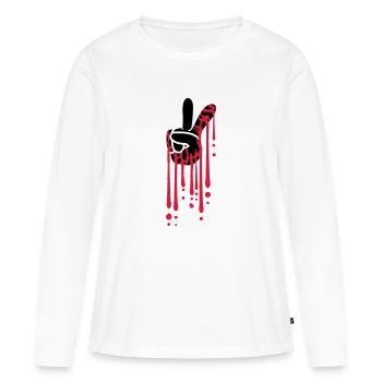 Blood Drops Peace - Women's Premium Organic Long Sleeve Shirt - white - Front - Julia (174cm)