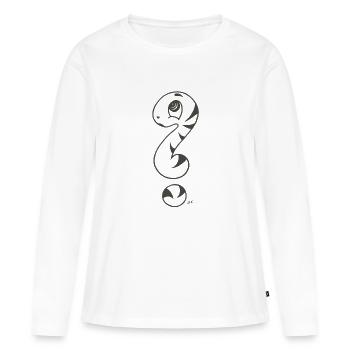 Point d’interrogation serpent - T-shirt manches longues Premium bio Femme - blanc - Devant - Julia (174cm)