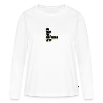 Ressentez-vous encore quelque chose - T-shirt manches longues Premium bio Femme - blanc - Devant - Julia (174cm)