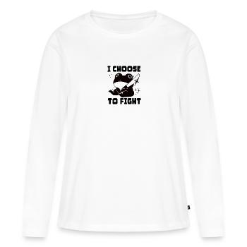 Je choisis le combat - T-shirt manches longues Premium bio Femme - blanc - Devant - Julia (174cm)