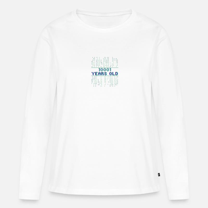 17th birthday 17 years old Binary Code Computer Science - Women's Premium Organic Long Sleeve Shirt - white