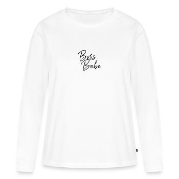 Boss babe - Women's Premium Organic Long Sleeve Shirt - white - Front - Julia (174cm)