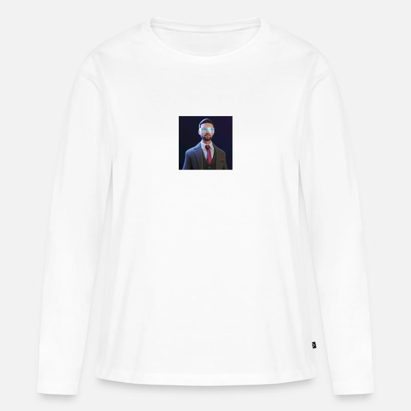 HACKER FOR BITCOIN - Frauen Premium Bio Langarmshirt - Weiß