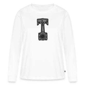 Kolben mit Pleuel - Frauen Premium Bio Langarmshirt - Weiß - Vorne - Julia (174cm)