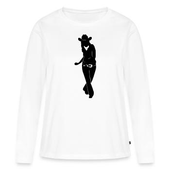 Line Dance - Musique country - T-shirt manches longues Premium bio Femme - blanc - Devant - Julia (174cm)