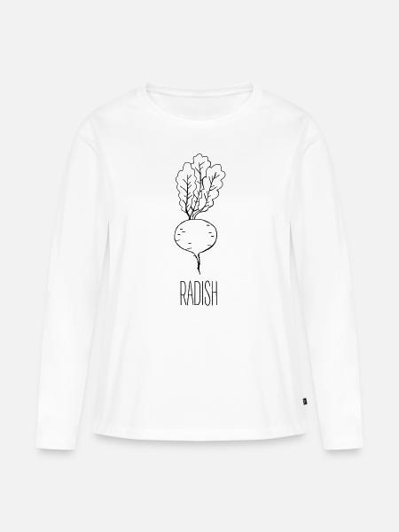 Veganer Gemüse Radieschen - Frauen Premium Bio Langarmshirt - Weiß