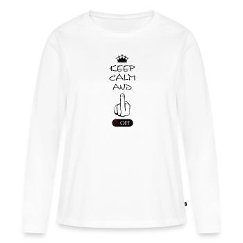 Fuck off, fucking, fuck you, fuck off - Frauen Premium Bio Langarmshirt - Weiß - Vorne - Julia (174cm)
