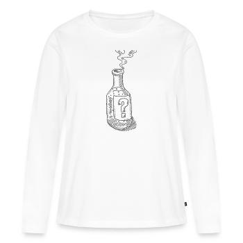Symbole de contenu inconnu de bouteille mystérieuse - T-shirt manches longues Premium bio Femme - blanc - Devant - Julia (174cm)