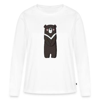 Bär Bär Bär - Frauen Premium Bio Langarmshirt - Weiß - Vorne - Julia (174cm)