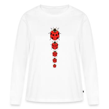 Marienkäfer Familie Ladybug family * Jack Joblin - Frauen Premium Bio Langarmshirt - Weiß - Vorne - Julia (174cm)