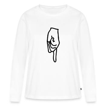 flèche - T-shirt manches longues Premium bio Femme - blanc - Devant - Julia (174cm)