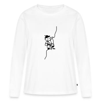 Bergsteiger - Frauen Premium Bio Langarmshirt - Weiß - Vorne - Julia (174cm)