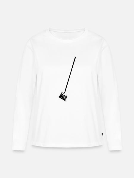 Besen - Frauen Premium Bio Langarmshirt - Weiß