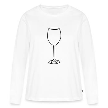 Weinglas - Frauen Premium Bio Langarmshirt - Weiß - Vorne - Julia (174cm)