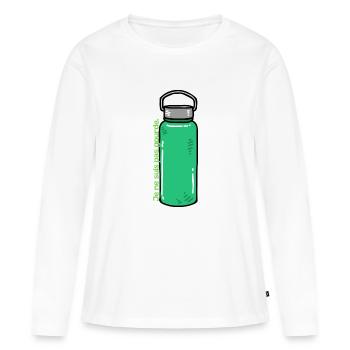 Cadeau pour femme drôle | Je ne suis pas gourde - T-shirt manches longues Premium bio Femme - blanc - Devant - Julia (174cm)