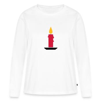 Candle - Women's Premium Organic Long Sleeve Shirt - white - Front - Julia (174cm)