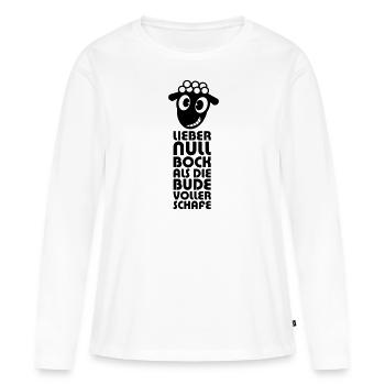 Null BockVersion 2 - Frauen Premium Bio Langarmshirt - Weiß - Vorne - Julia (174cm)