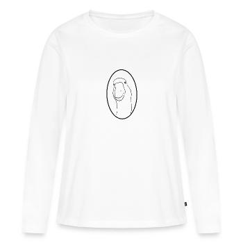 Gans - Frauen Premium Bio Langarmshirt - Weiß - Vorne - Julia (174cm)