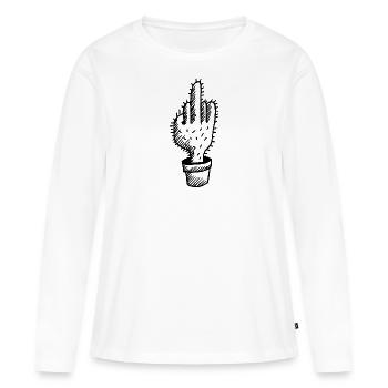 Doigt puant te baise - T-shirt manches longues Premium bio Femme - blanc - Devant - Julia (174cm)