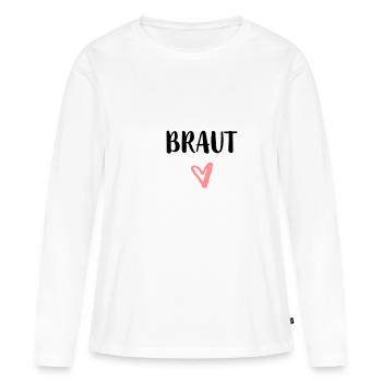 Bride's heart bachelor party wedding - Women's Premium Organic Long Sleeve Shirt - white - Front - Julia (174cm)
