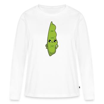 Haricots verts - T-shirt manches longues Premium bio Femme - blanc - Devant - Julia (174cm)