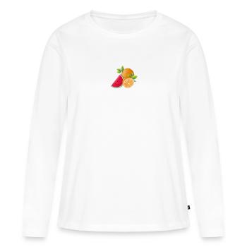 Früchte - Frauen Premium Bio Langarmshirt - Weiß - Vorne - Julia (174cm)