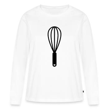 Fouet-fouet pour la cuisson - T-shirt manches longues Premium bio Femme - blanc - Devant - Julia (174cm)